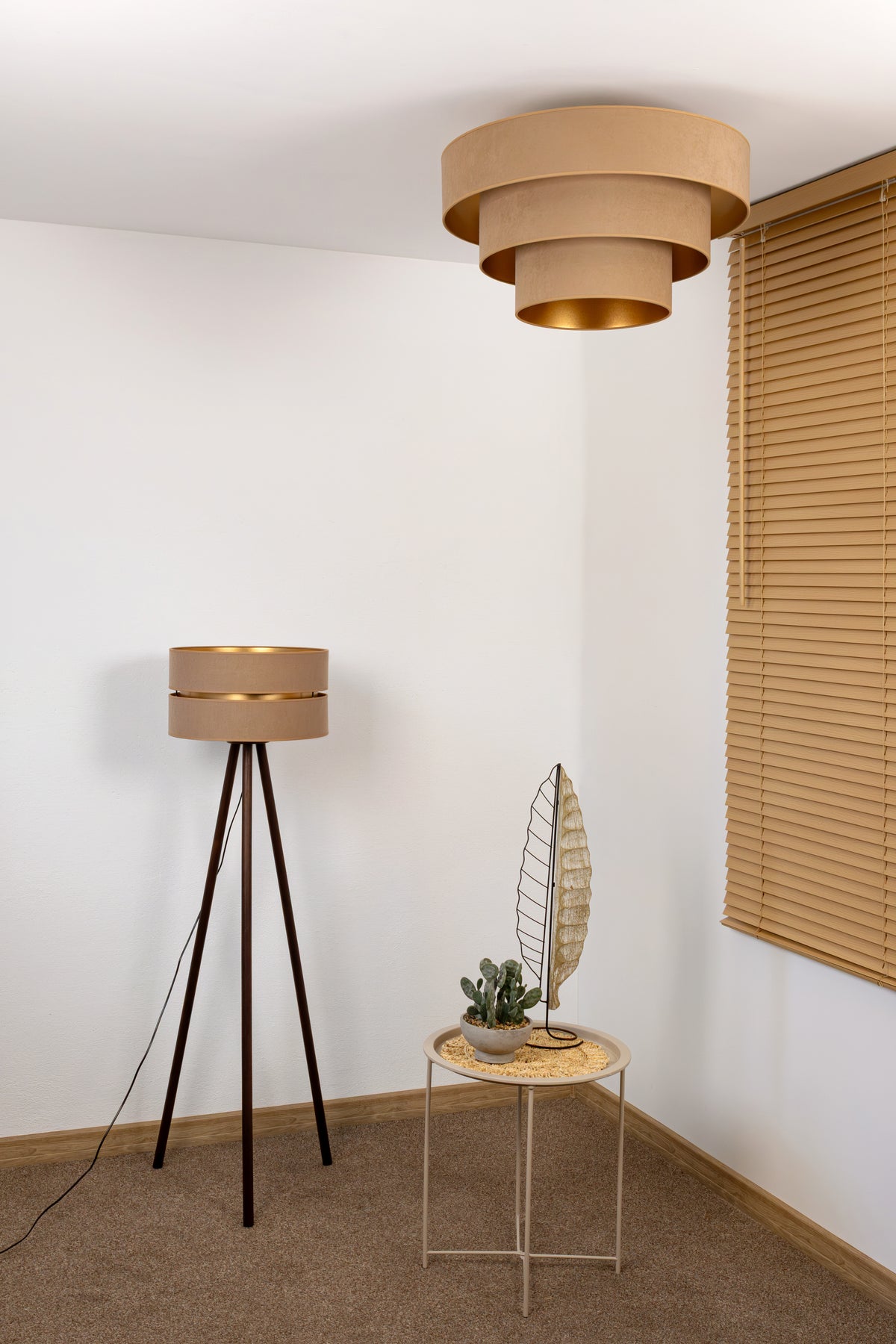 Lampa sufitowa DUOLLA LUNETA CAPPUCINO 750183 beżowy/złoty 1xE27 średn.60cm