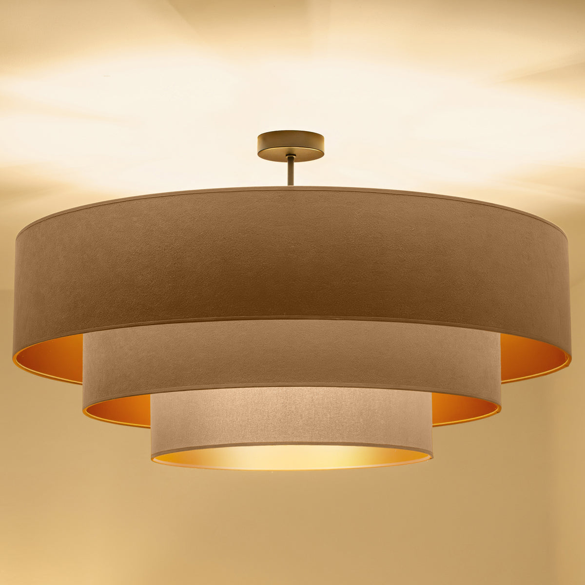 Lampa sufitowa DUOLLA LUNETA CAPPUCINO 750220 beżowy/złoty 3xE27 średn.80cm