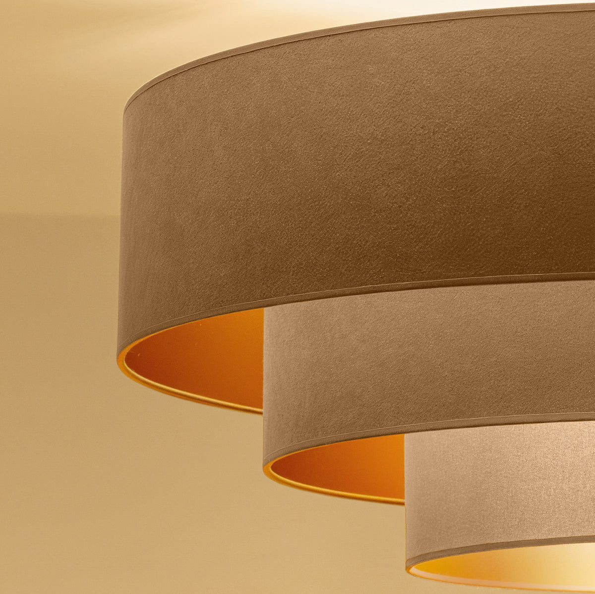 Lampa sufitowa DUOLLA LUNETA CAPPUCINO 750220 beżowy/złoty 3xE27 średn.80cm