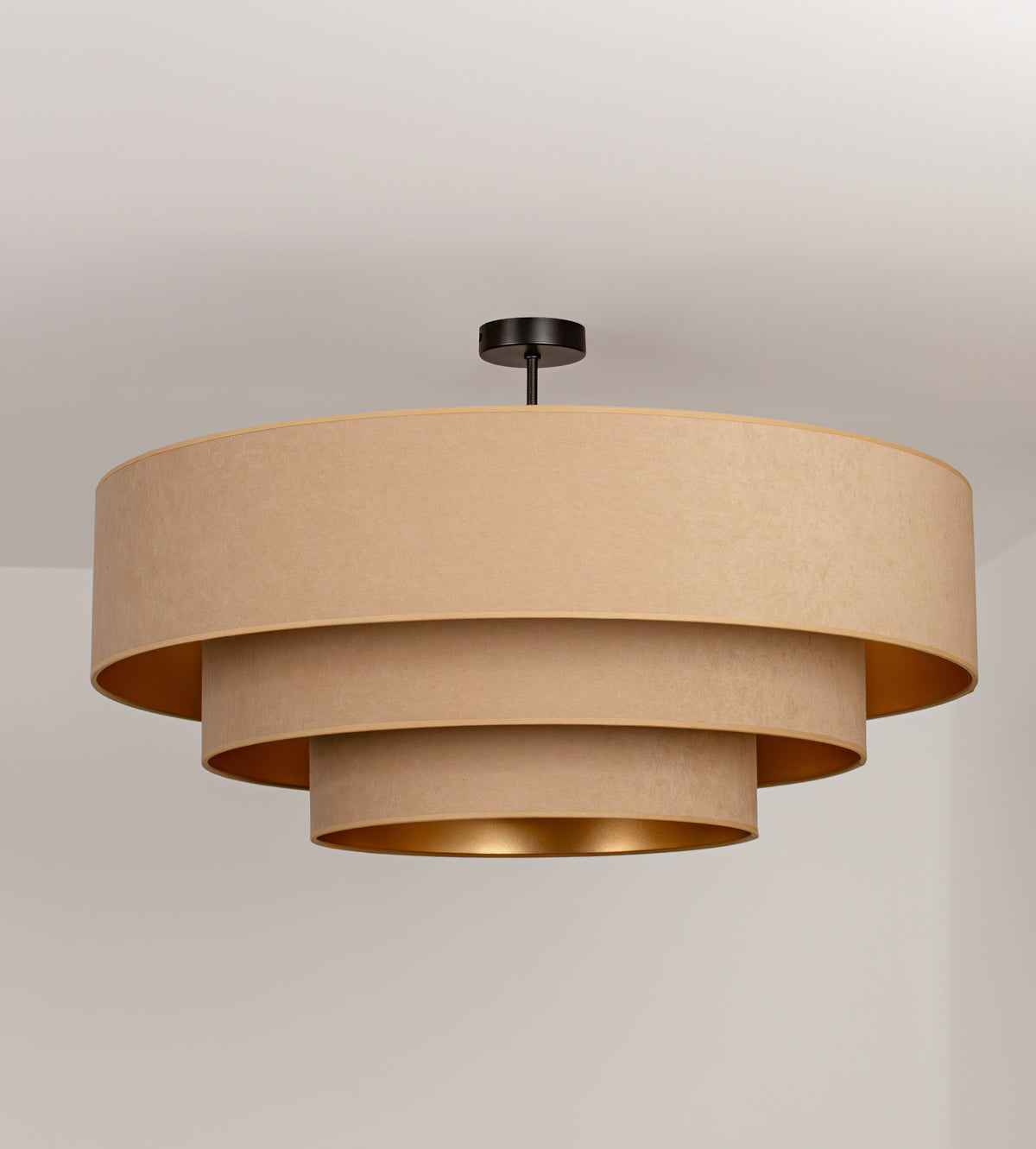 Lampa sufitowa DUOLLA LUNETA CAPPUCINO 750220 beżowy/złoty 3xE27 średn.80cm