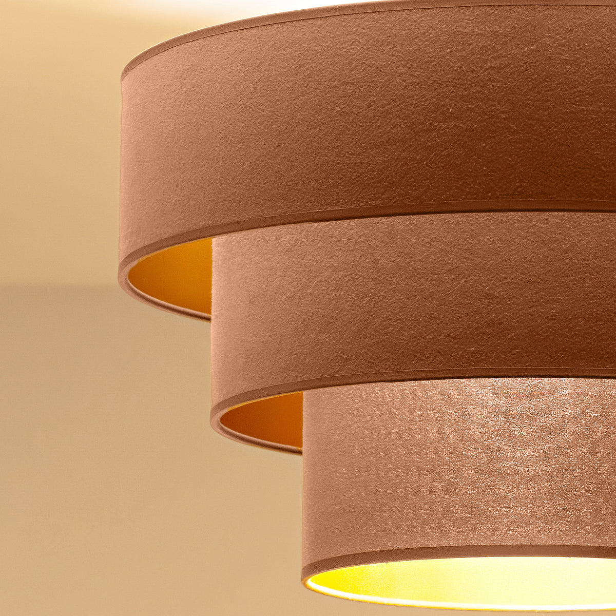 Lampa sufitowa DUOLLA LUNETA CARAMEL 750275 jasno brązowy/złoty 1xE27 średn.45cm