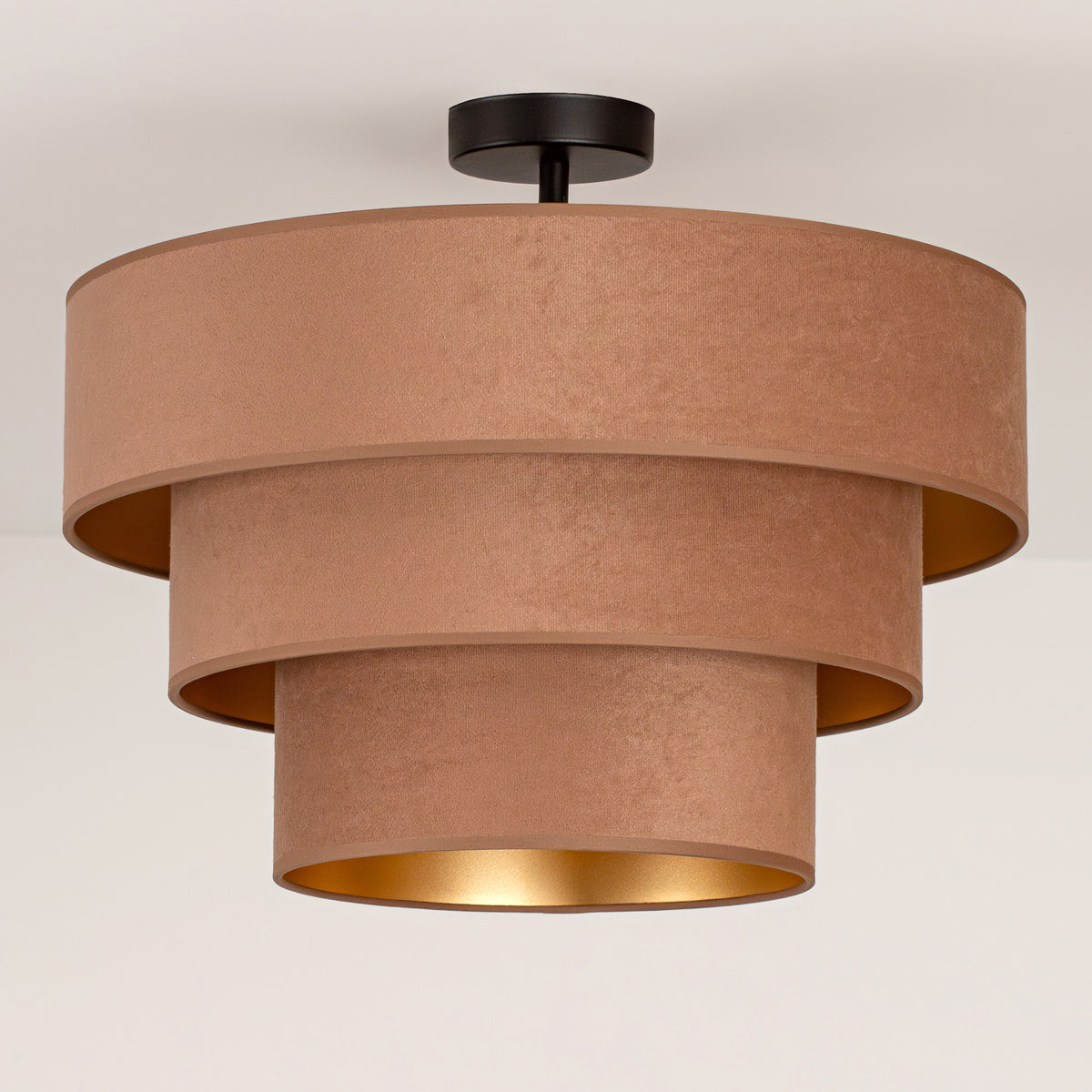 Lampa sufitowa DUOLLA LUNETA CARAMEL 750275 jasno brązowy/złoty 1xE27 średn.45cm