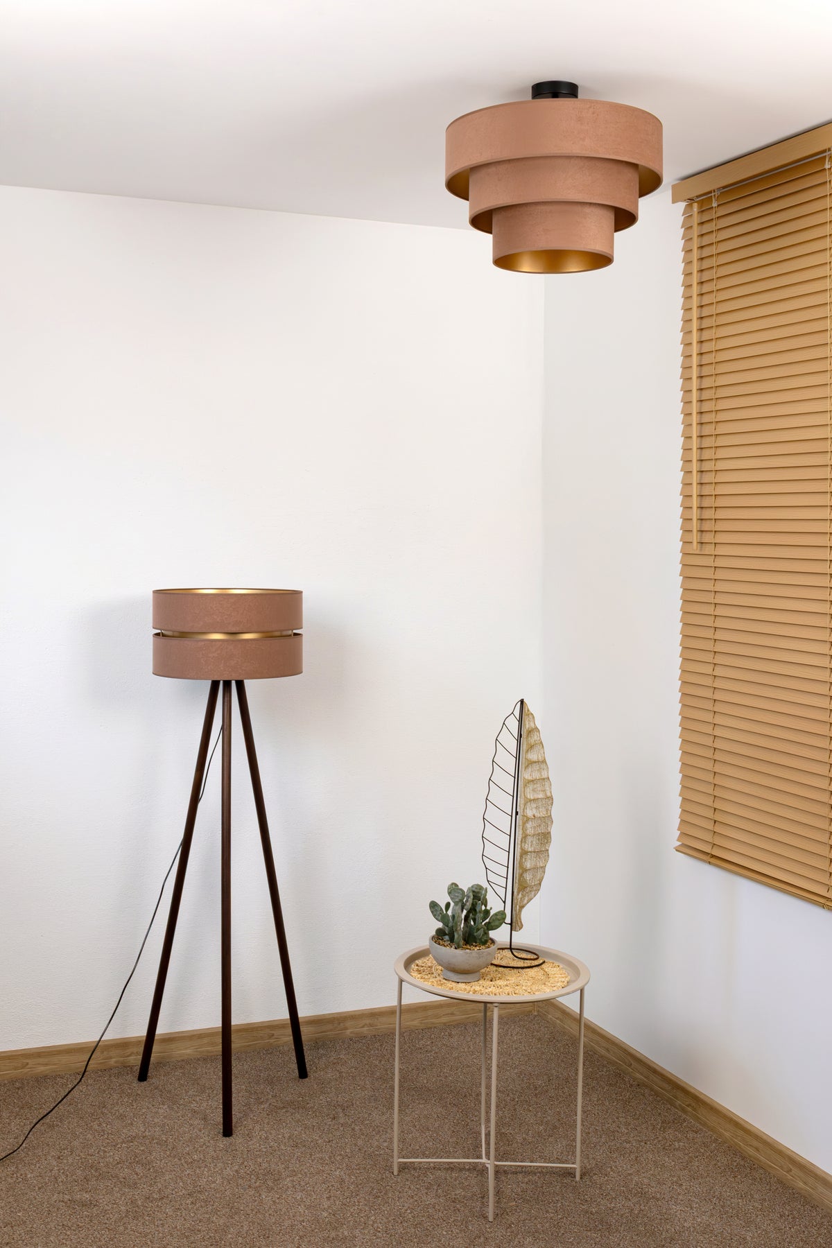 Lampa sufitowa DUOLLA LUNETA CARAMEL 750275 jasno brązowy/złoty 1xE27 średn.45cm