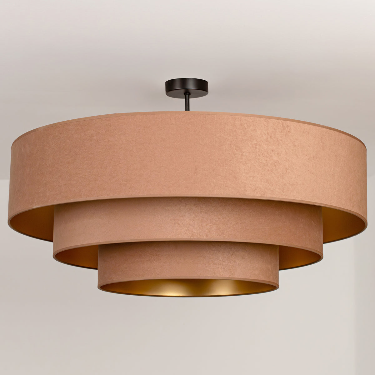 Lampa sufitowa DUOLLA LUNETA CARAMEL 750350 jasno brązowy/złoty 3xE27 średn.80cm