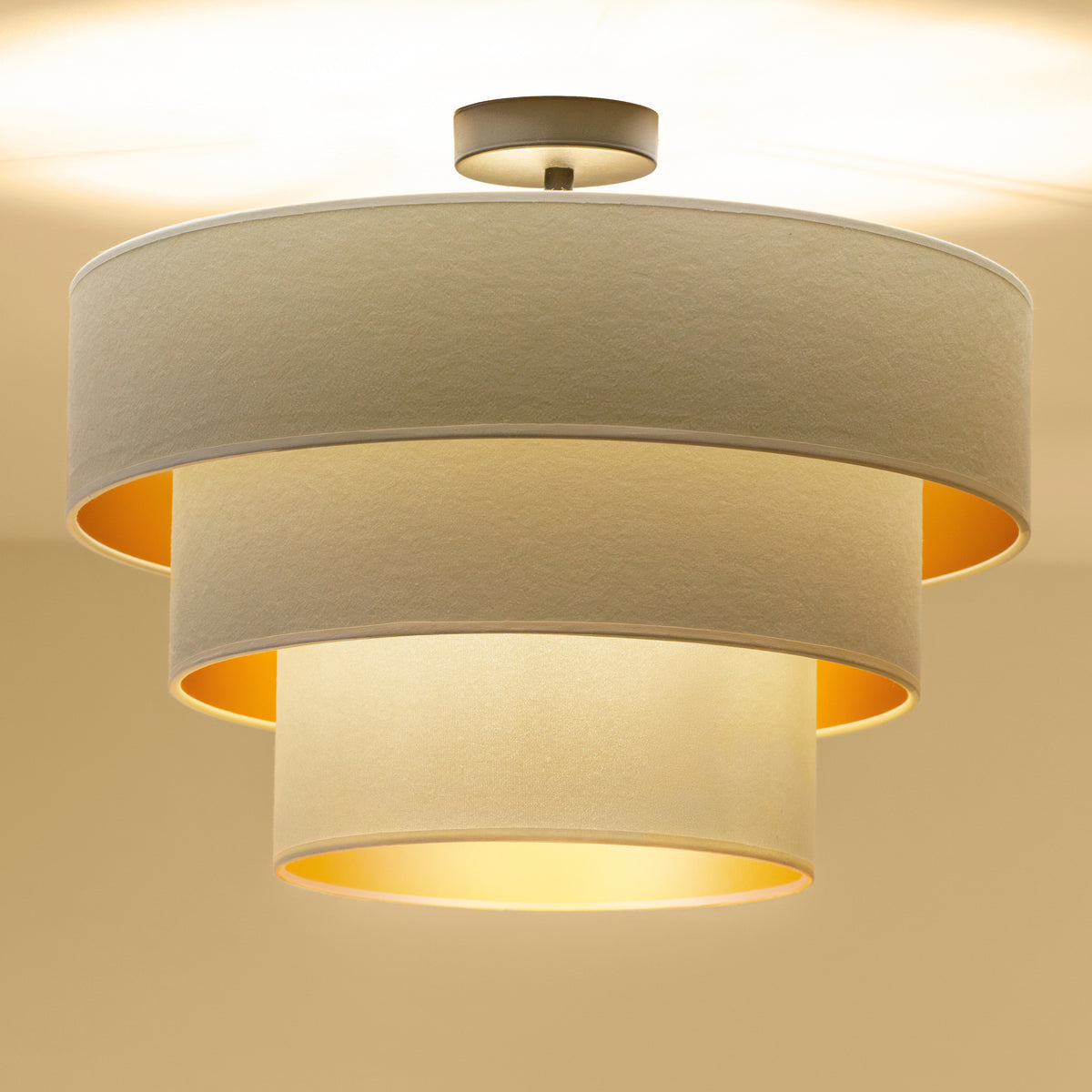 Lampa sufitowa DUOLLA LUNETA LATTE 750015 kremowy/złoty 1xE27 średn.45cm