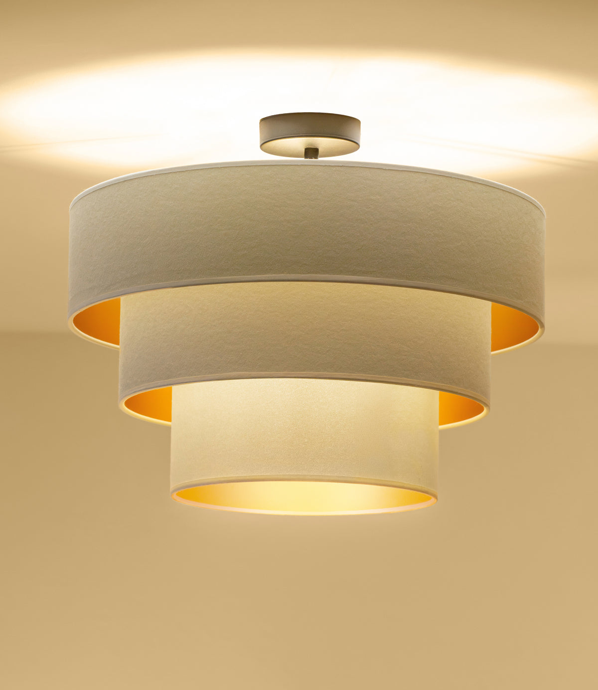 Lampa sufitowa DUOLLA LUNETA LATTE 750015 kremowy/złoty 1xE27 średn.45cm