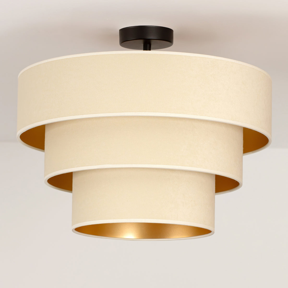 Lampa sufitowa DUOLLA LUNETA LATTE 750015 kremowy/złoty 1xE27 średn.45cm