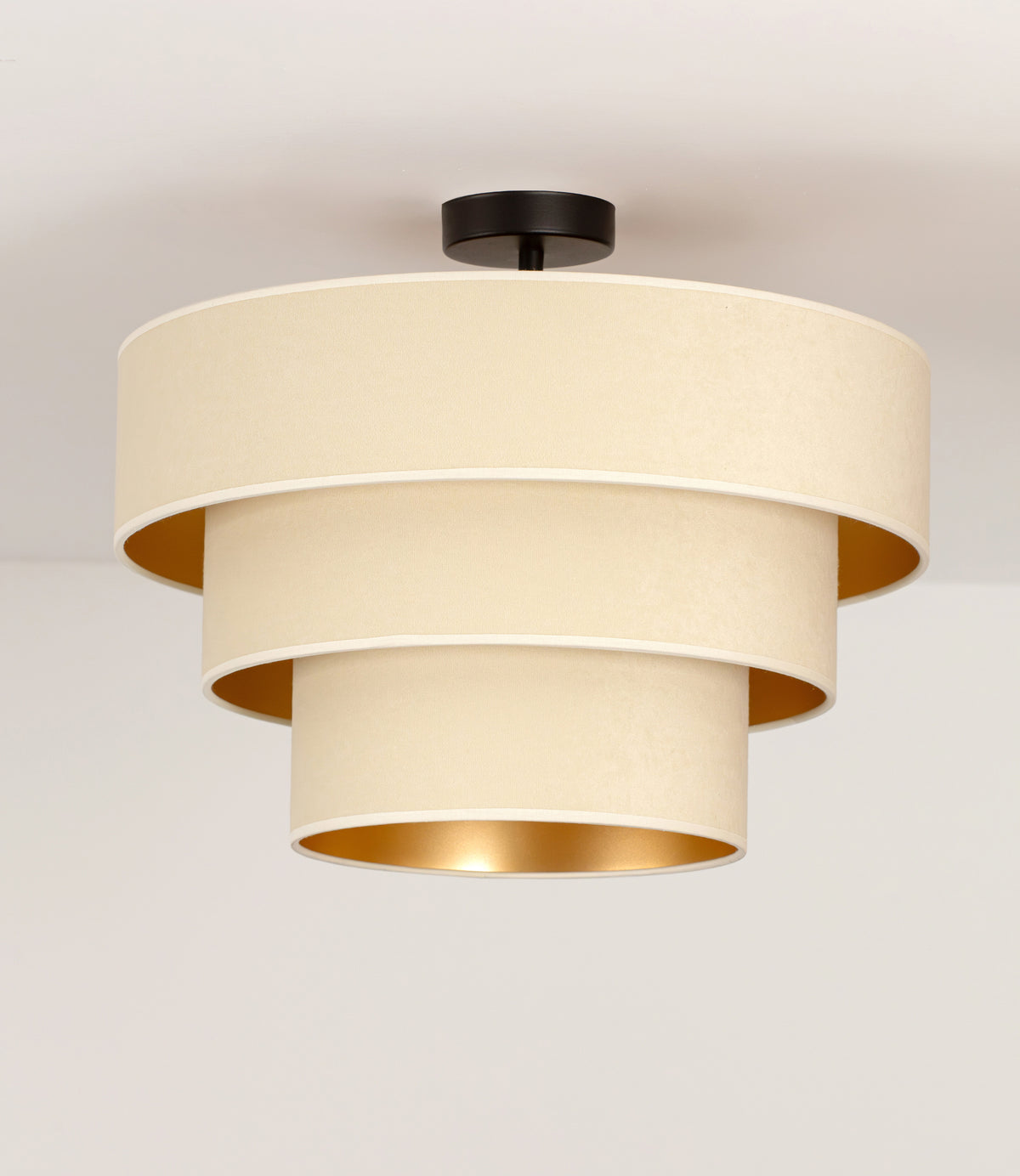 Lampa sufitowa DUOLLA LUNETA LATTE 750015 kremowy/złoty 1xE27 średn.45cm