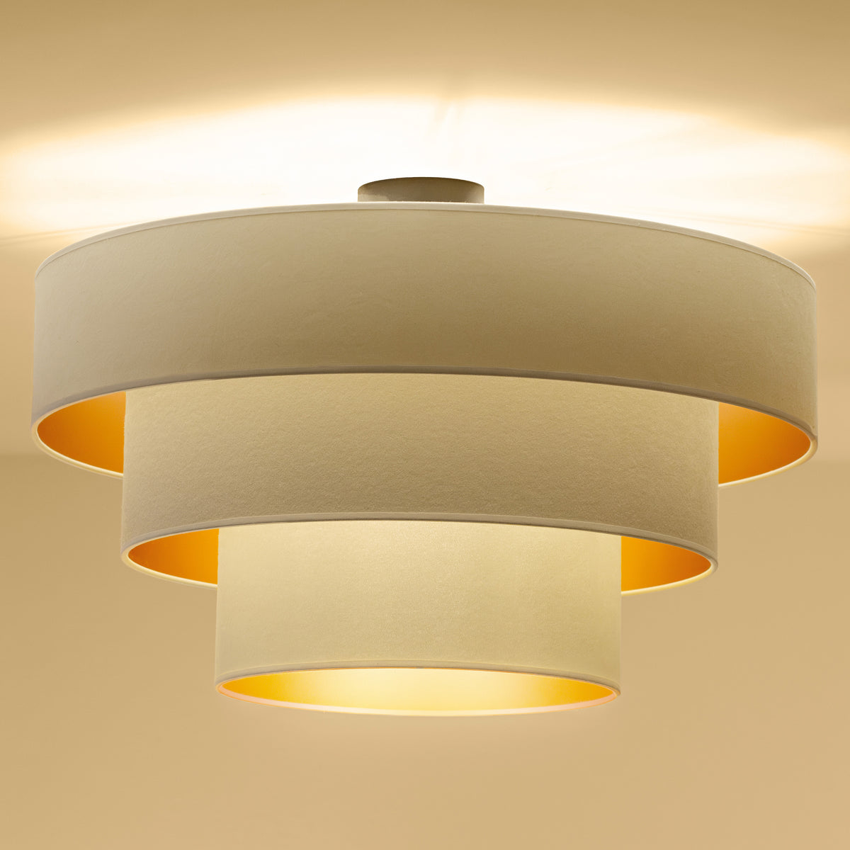 Lampa sufitowa DUOLLA LUNETA LATTE 750053 kremowy/złoty 1xE27 średn.60cm