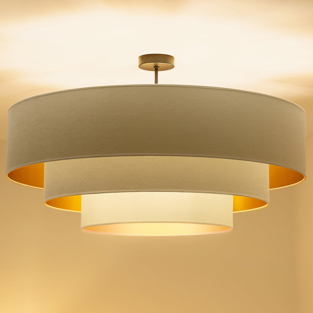 Lampa sufitowa DUOLLA LUNETA LATTE 750091 kremowy/złoty 3xE27 średn.80cm