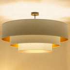 Lampa sufitowa DUOLLA LUNETA LATTE 750091 kremowy/złoty 3xE27 średn.80cm