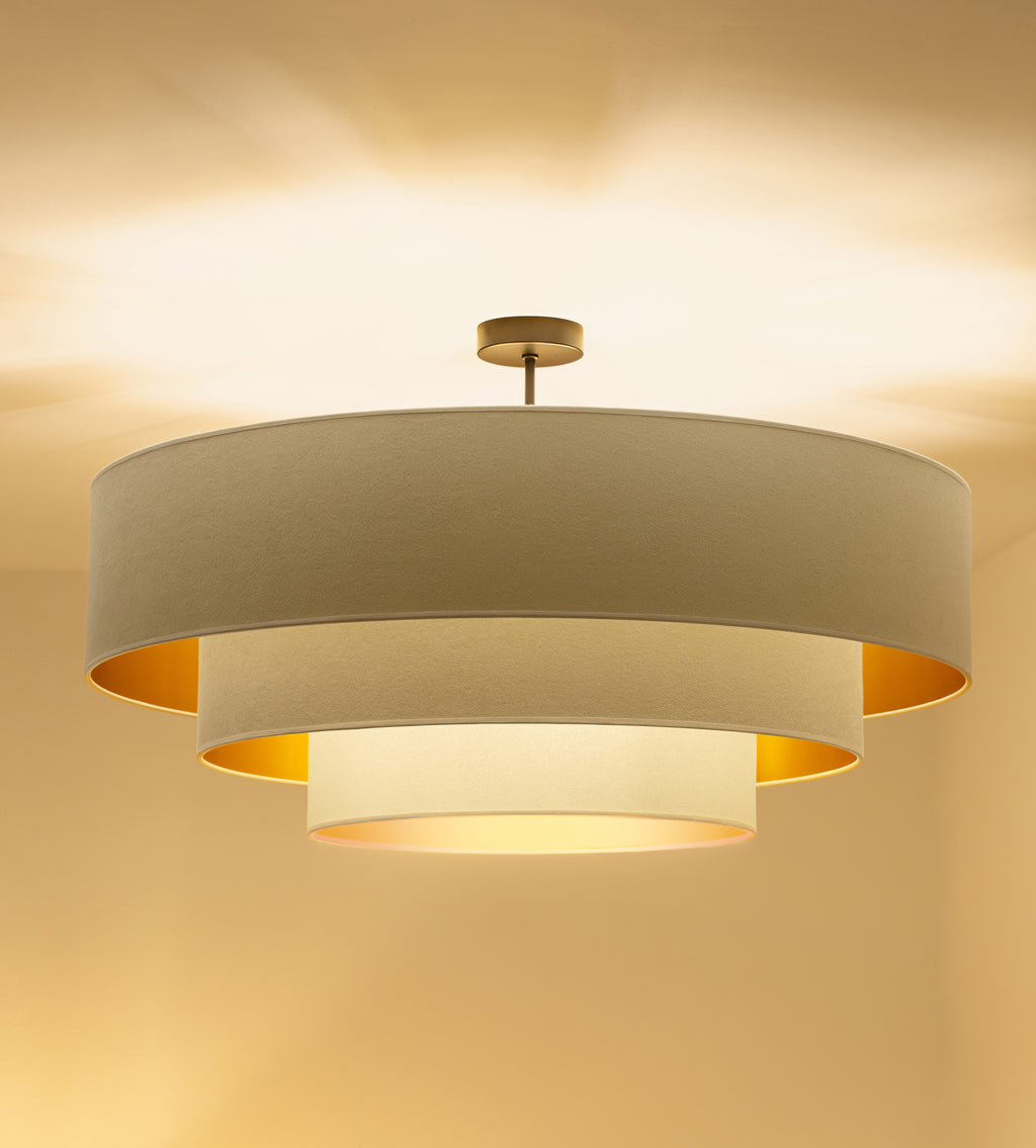 Lampa sufitowa DUOLLA LUNETA LATTE 750091 kremowy/złoty 3xE27 średn.80cm