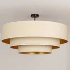 Lampa sufitowa DUOLLA LUNETA LATTE 750091 kremowy/złoty 3xE27 średn.80cm