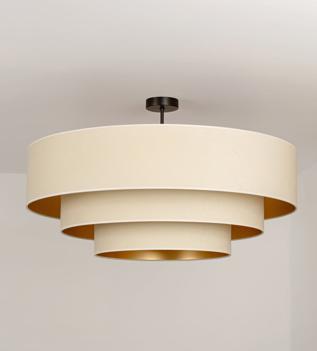 Lampa sufitowa DUOLLA LUNETA LATTE 750091 kremowy/złoty 3xE27 średn.80cm