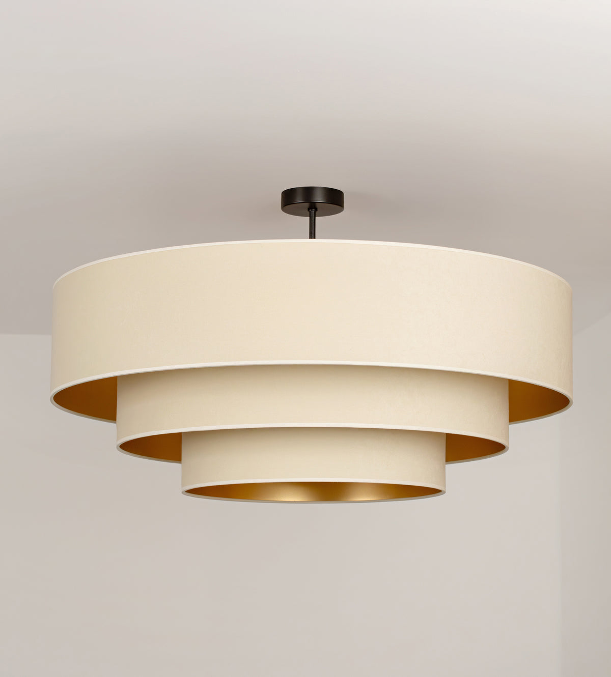 Lampa sufitowa DUOLLA LUNETA LATTE 750091 kremowy/złoty 3xE27 średn.80cm