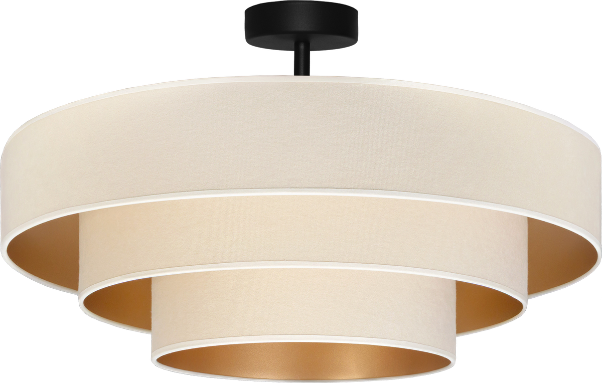 Lampa sufitowa DUOLLA LUNETA LATTE 750091 kremowy/złoty 3xE27 średn.80cm