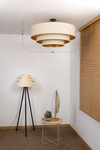 Lampa sufitowa DUOLLA LUNETA LATTE 750091 kremowy/złoty 3xE27 średn.80cm
