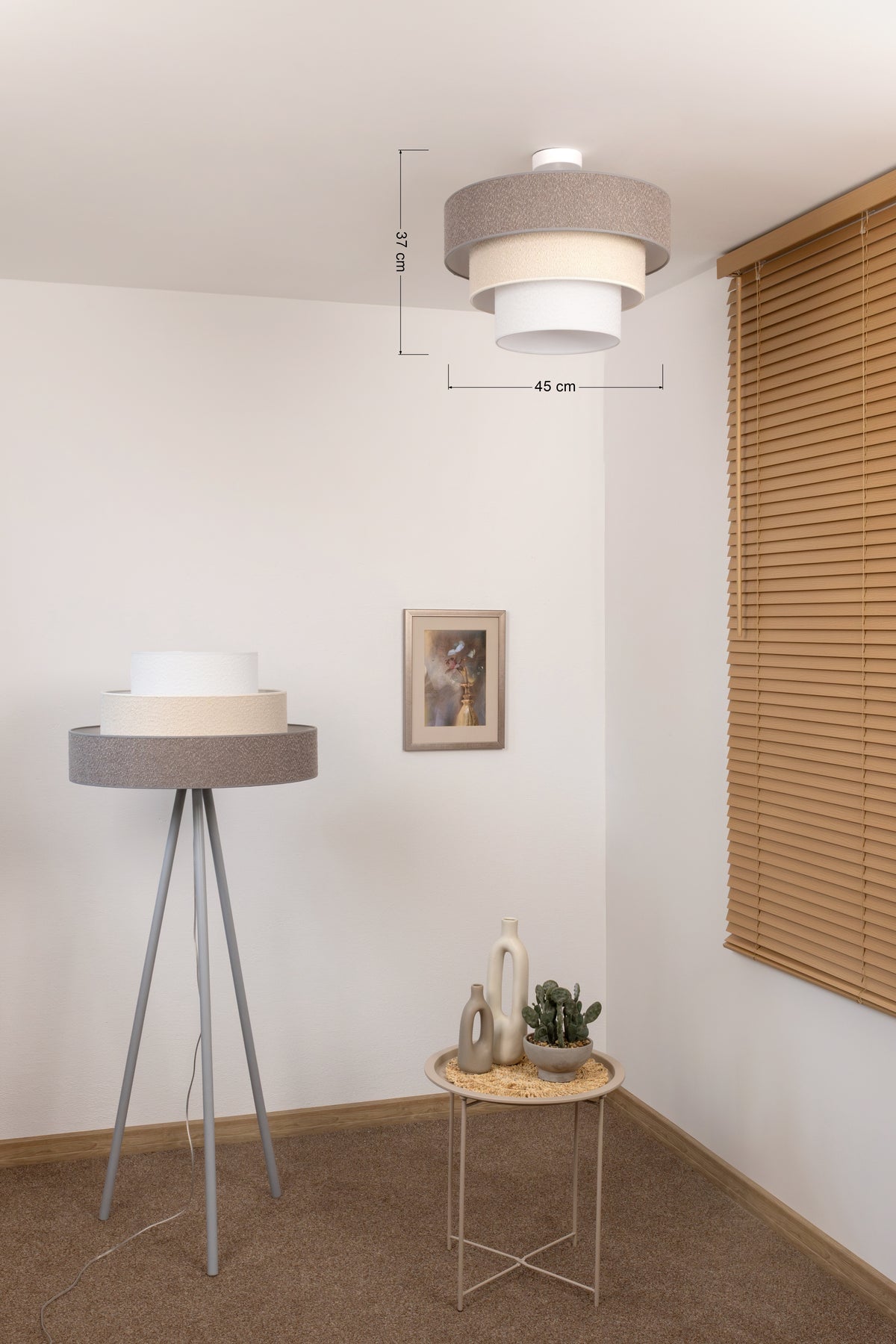 Lampa sufitowa DUOLLA LUNETA MIX 751111 szary/biały 1xE27 średn.45cm