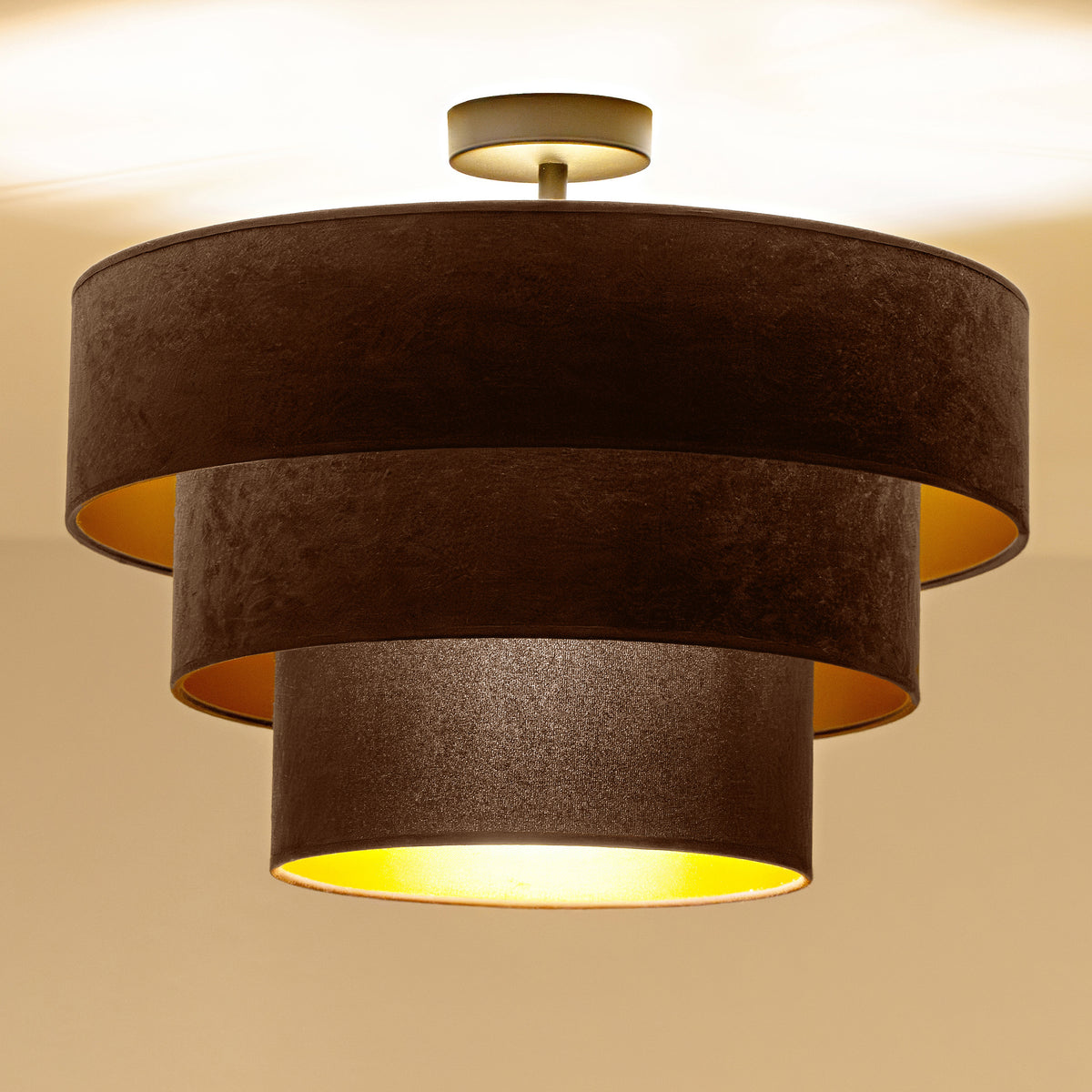 Lampa sufitowa DUOLLA LUNETA MOKKA 750404 brązowy/złoty 1xE27 średn.45cm