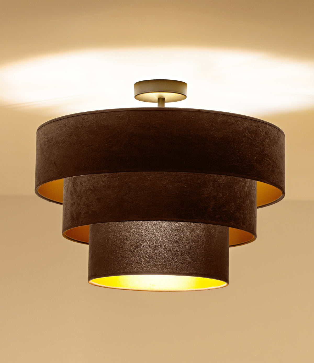 Lampa sufitowa DUOLLA LUNETA MOKKA 750404 brązowy/złoty 1xE27 średn.45cm