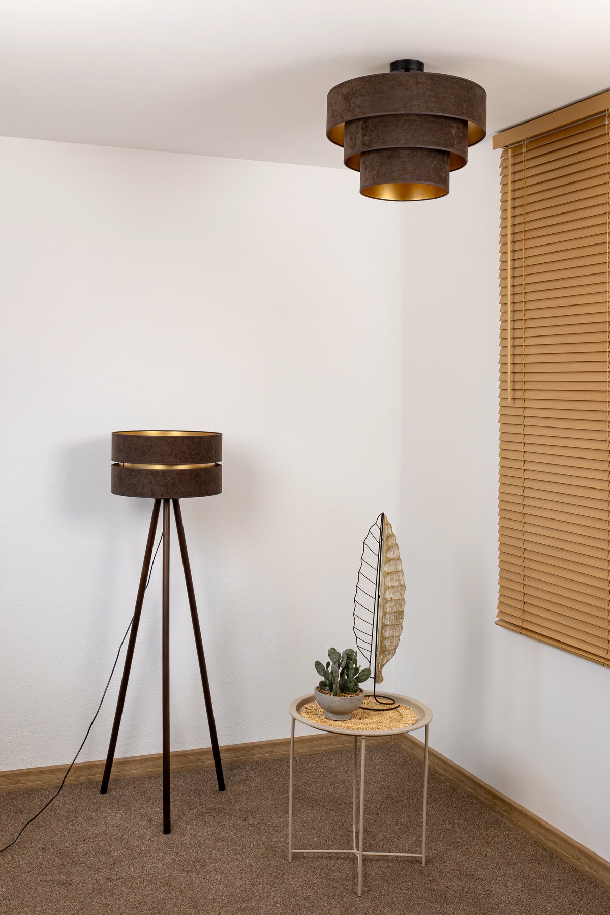Lampa sufitowa DUOLLA LUNETA MOKKA 750404 brązowy/złoty 1xE27 średn.45cm
