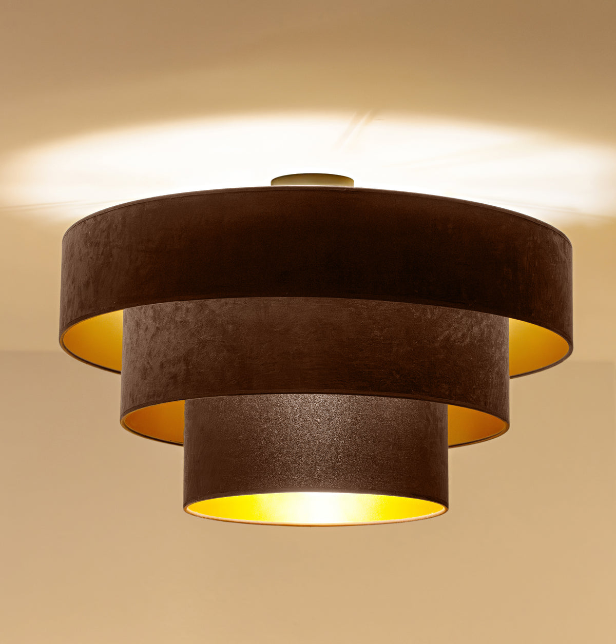 Lampa sufitowa DUOLLA LUNETA MOKKA 750442 brązowy/złoty 1xE27 średn.60cm