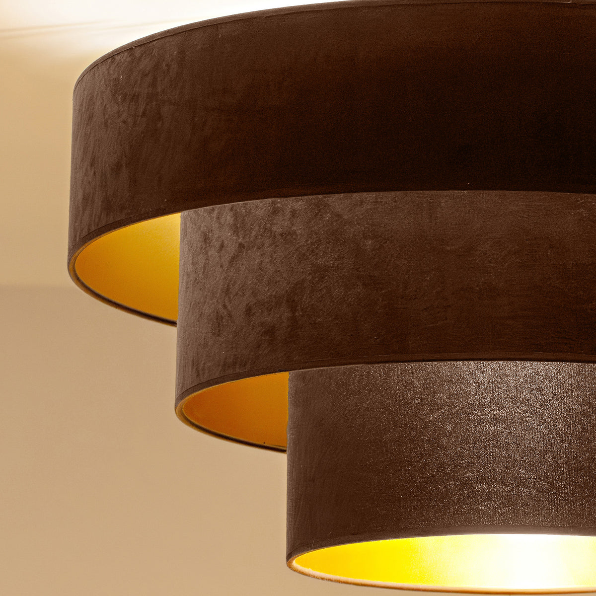 Lampa sufitowa DUOLLA LUNETA MOKKA 750442 brązowy/złoty 1xE27 średn.60cm