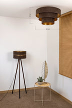 Lampa sufitowa DUOLLA LUNETA MOKKA 750442 brązowy/złoty 1xE27 średn.60cm
