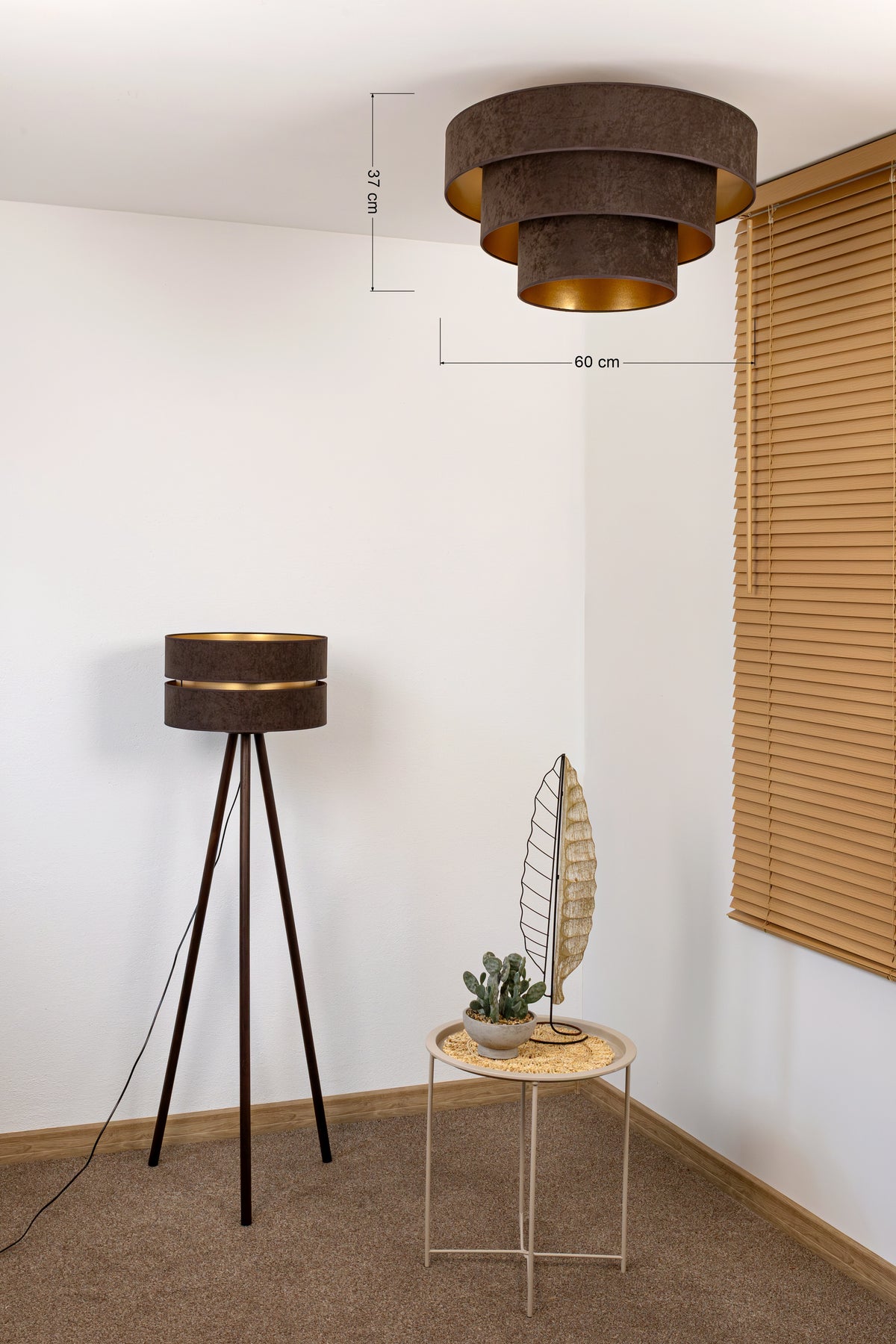 Lampa sufitowa DUOLLA LUNETA MOKKA 750442 brązowy/złoty 1xE27 średn.60cm