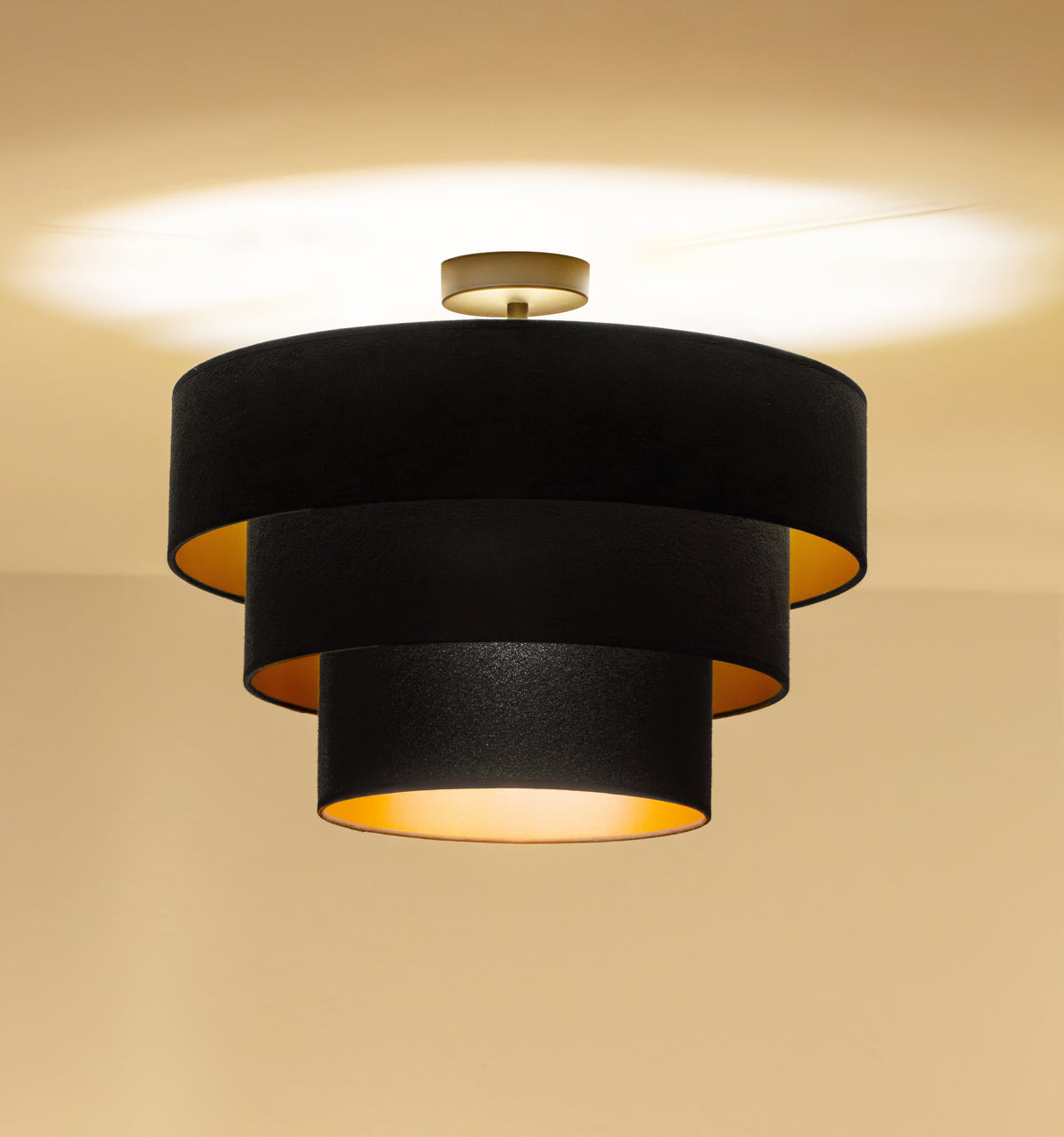 Lampa sufitowa DUOLLA LUNETA NERO 750534 czarny/złoty 1xE27 średn.45cm