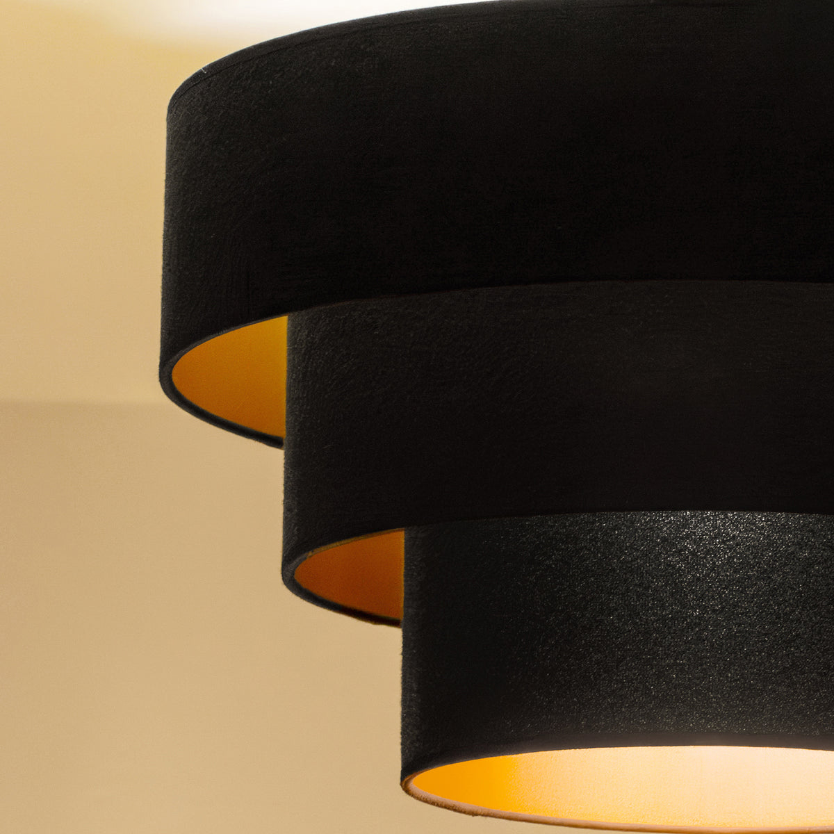 Lampa sufitowa DUOLLA LUNETA NERO 750534 czarny/złoty 1xE27 średn.45cm