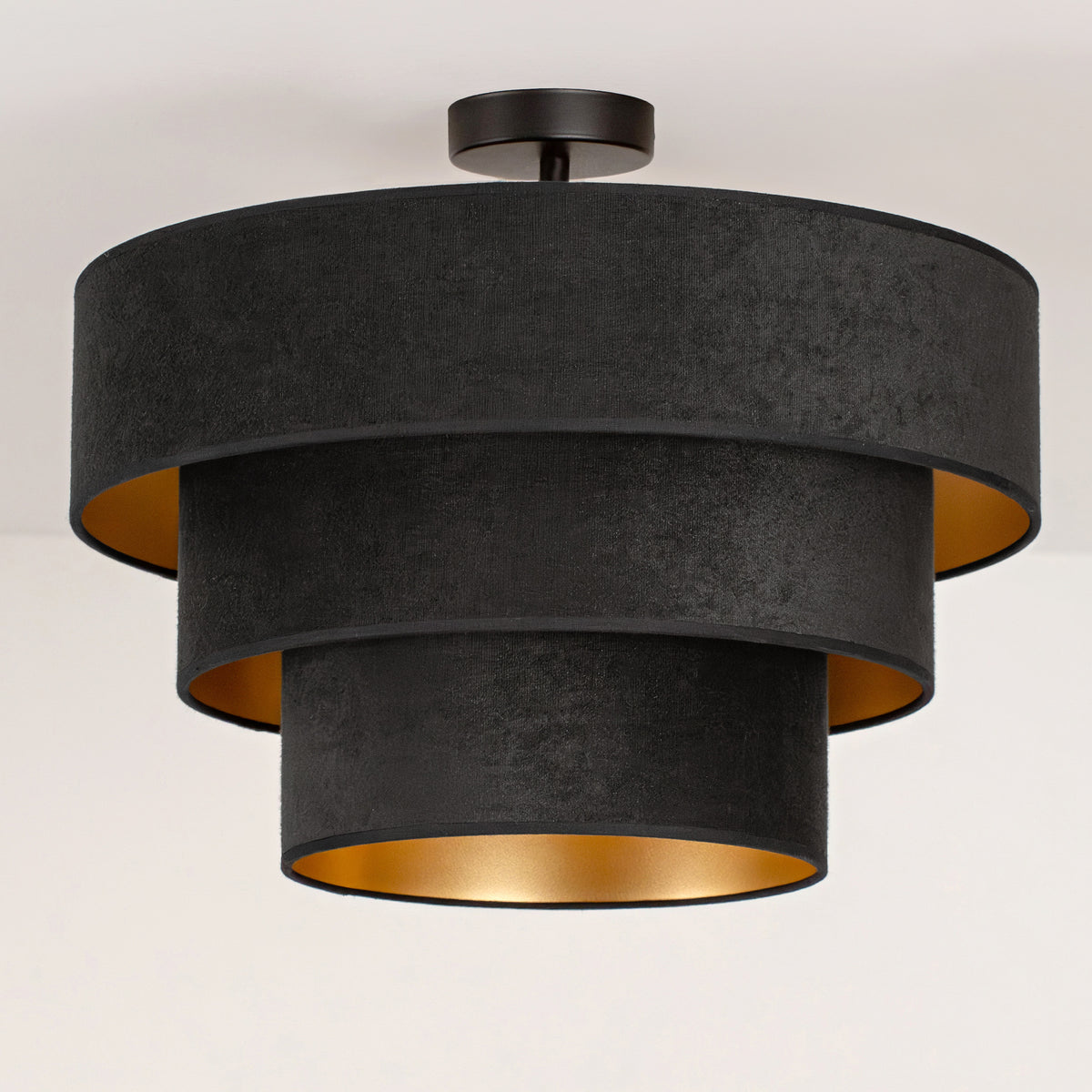 Lampa sufitowa DUOLLA LUNETA NERO 750534 czarny/złoty 1xE27 średn.45cm