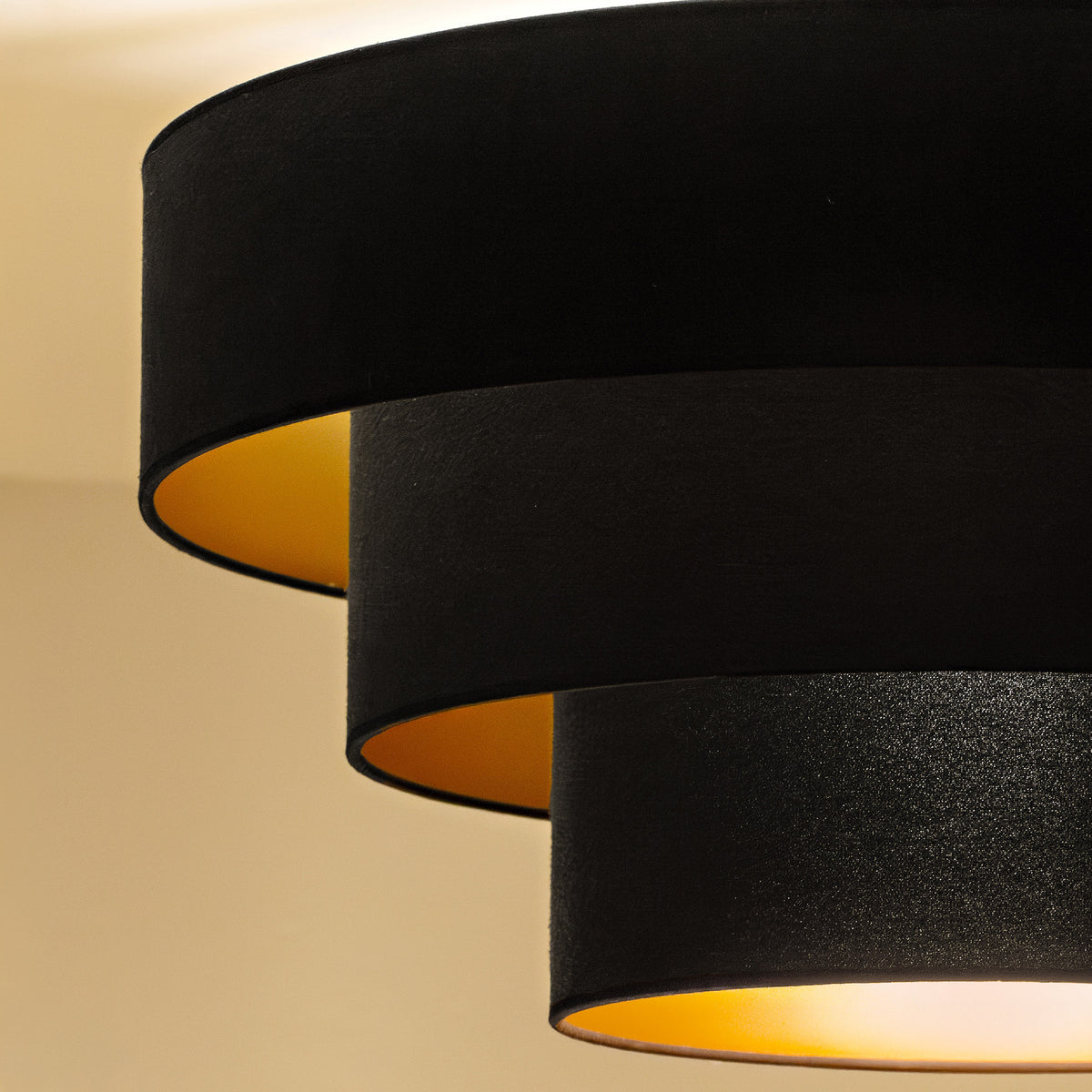 Lampa sufitowa DUOLLA LUNETA NERO 750572 czarny/złoty 1xE27 średn.60cm
