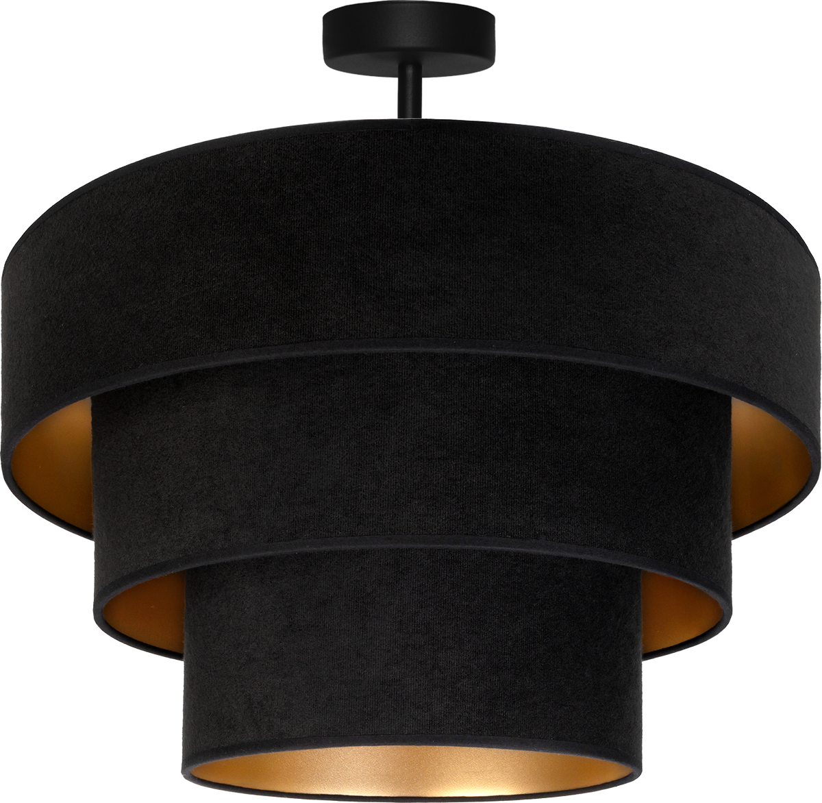 Lampa sufitowa DUOLLA LUNETA NERO 750572 czarny/złoty 1xE27 średn.60cm