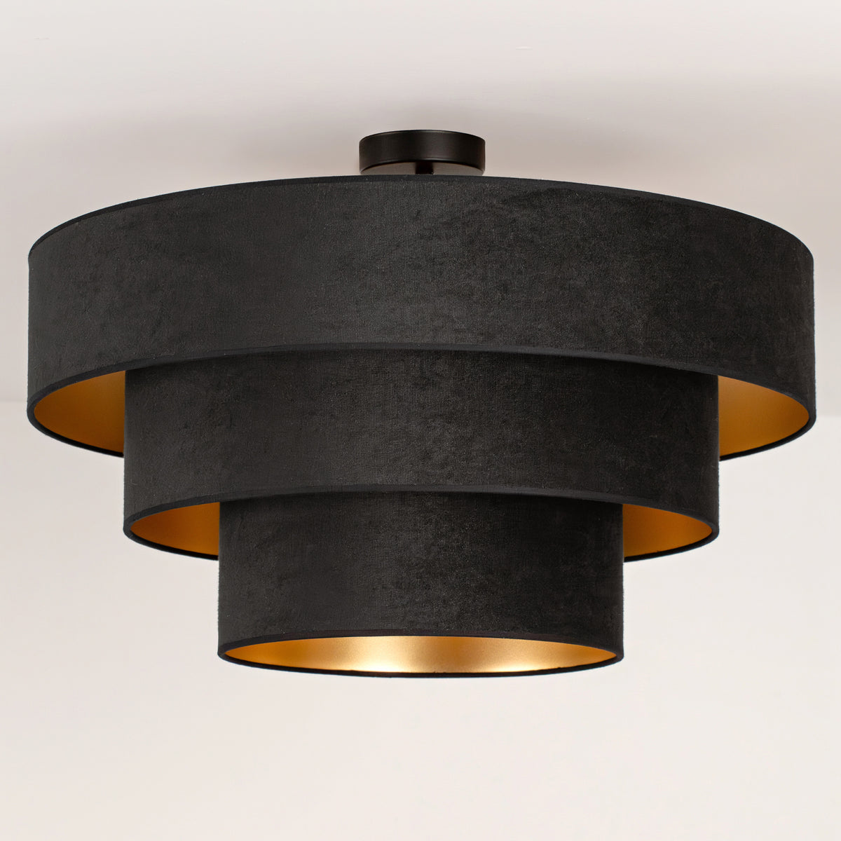 Lampa sufitowa DUOLLA LUNETA NERO 750572 czarny/złoty 1xE27 średn.60cm
