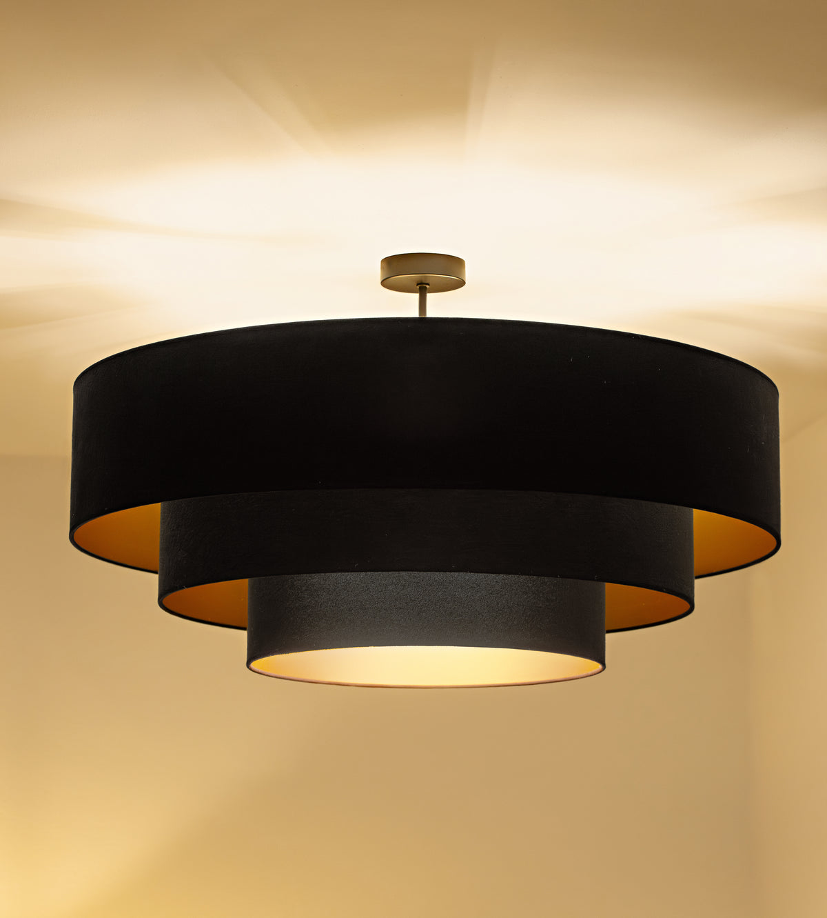 Lampa sufitowa DUOLLA LUNETA NERO 750619 czarny/złoty 3xE27 średn.80cm