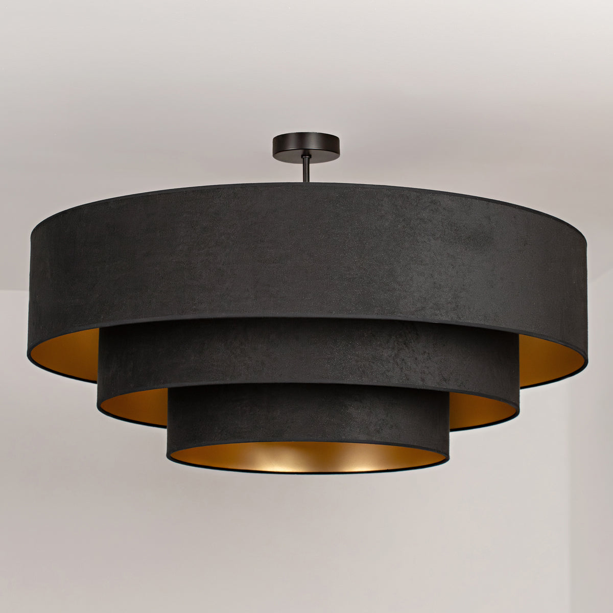Lampa sufitowa DUOLLA LUNETA NERO 750619 czarny/złoty 3xE27 średn.80cm
