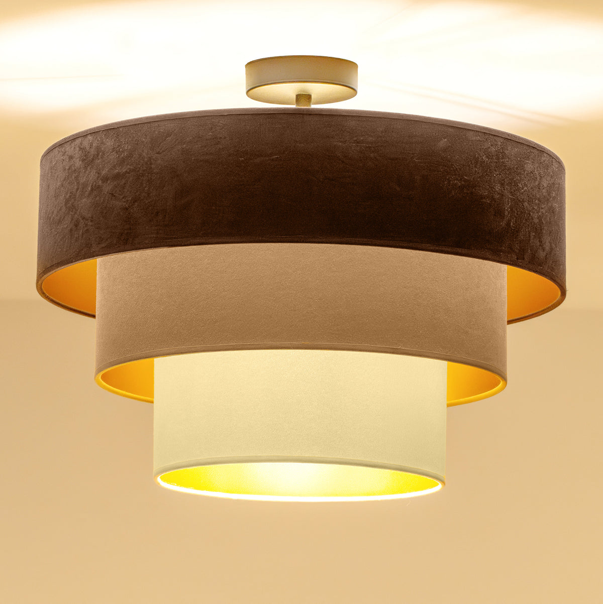 Lampa sufitowa DUOLLA LUNETA TIRAMISU 750664 brązowy/kremowy 1xE27 średn.45cm