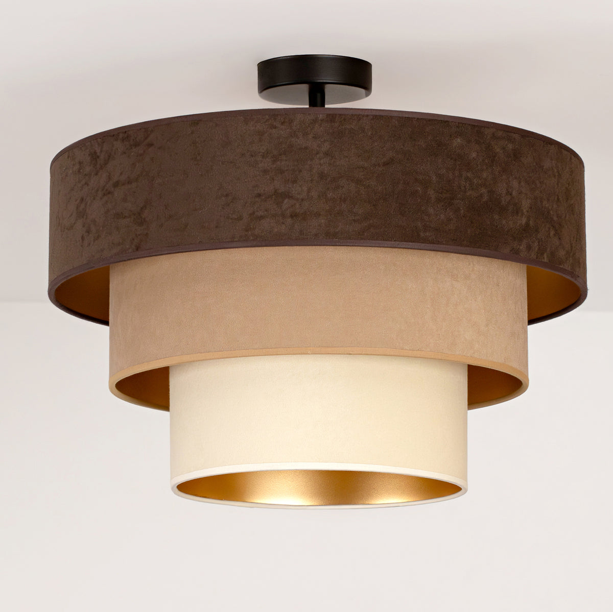 Lampa sufitowa DUOLLA LUNETA TIRAMISU 750664 brązowy/kremowy 1xE27 średn.45cm