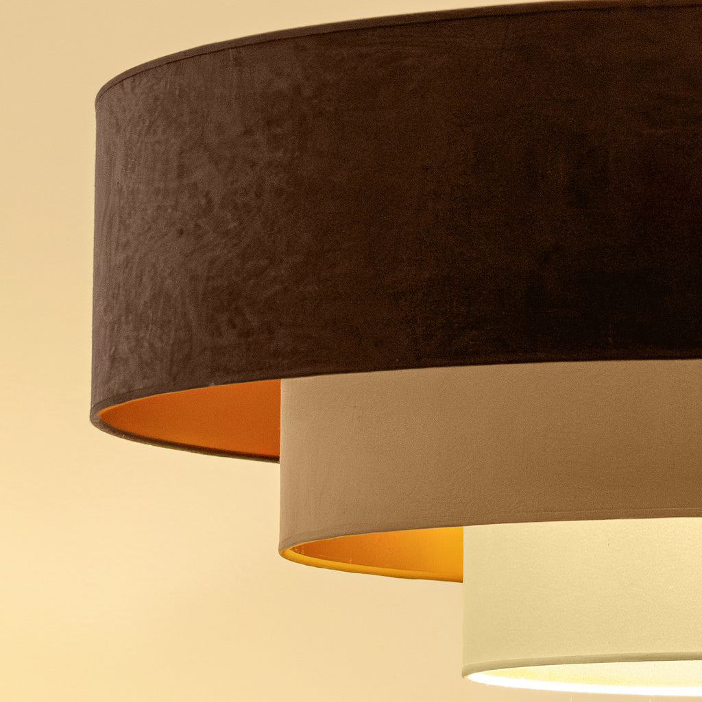 Lampa sufitowa DUOLLA LUNETA TIRAMISU 750749 brązowy/kremowy 3xE27 średn.80cm