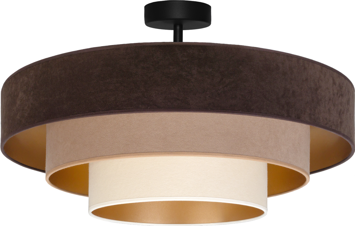 Lampa sufitowa DUOLLA LUNETA TIRAMISU 750749 brązowy/kremowy 3xE27 średn.80cm
