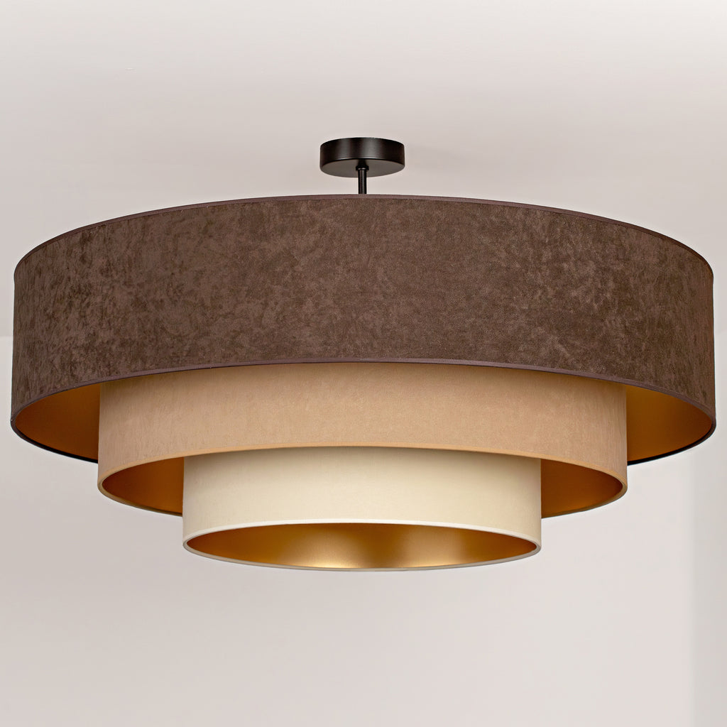 Lampa sufitowa DUOLLA LUNETA TIRAMISU 750749 brązowy/kremowy 3xE27 średn.80cm