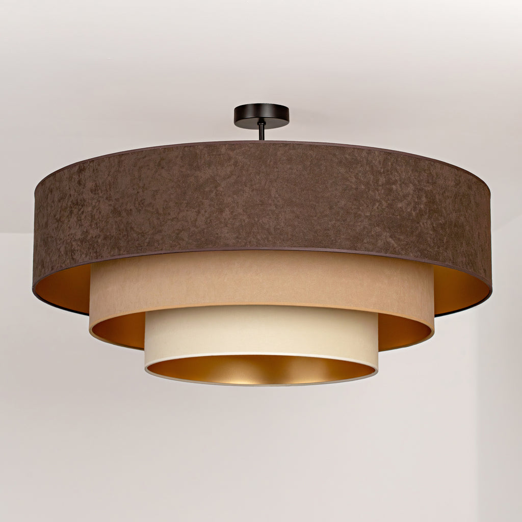 Lampa sufitowa DUOLLA LUNETA TIRAMISU 750749 brązowy/kremowy 3xE27 średn.80cm