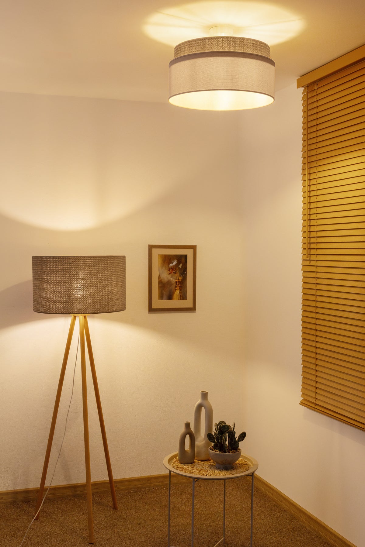 Lampa sufitowa DUOLLA MILANO 751715 Beżowy/Brązowy 1xE27 średn.45cm