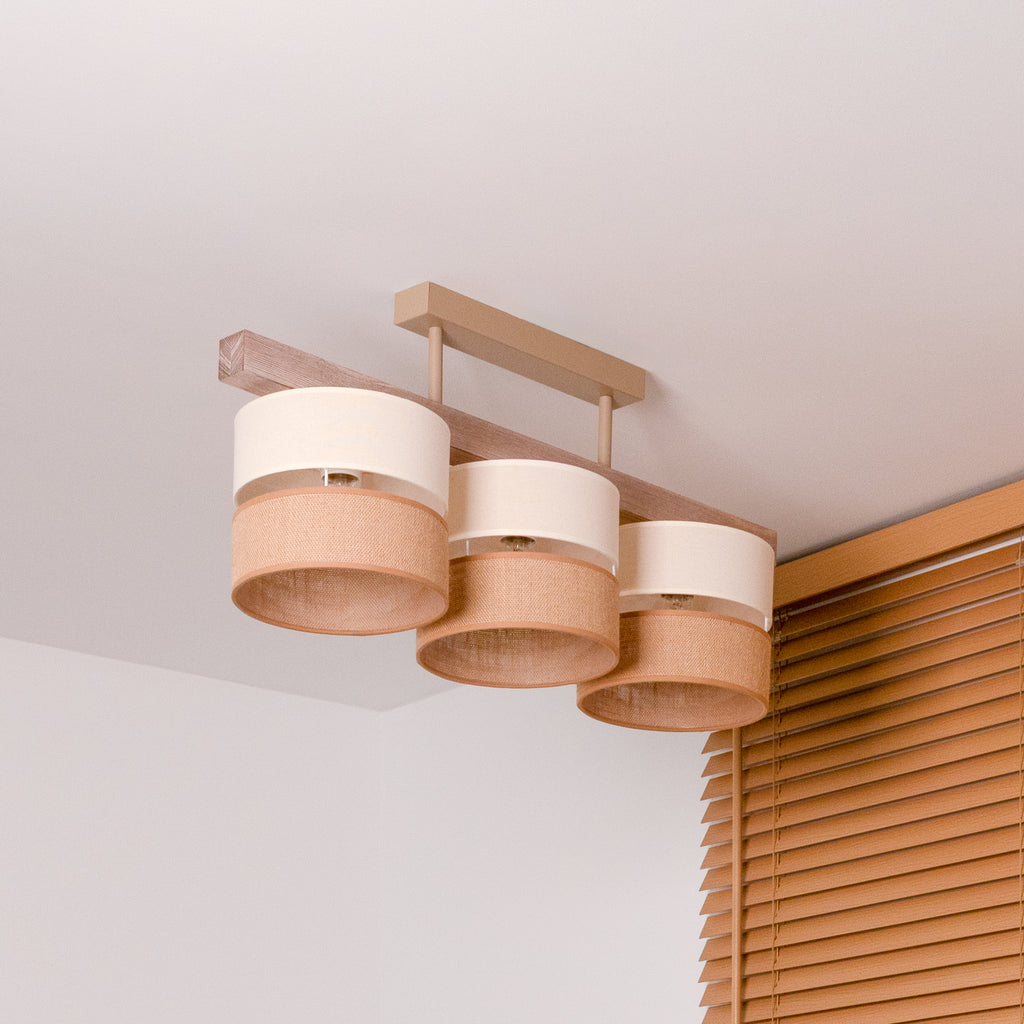 Lampa sufitowa DUOLLA MILANO 753436 Brązowy/Beżowy 1xE27 średn.50cm