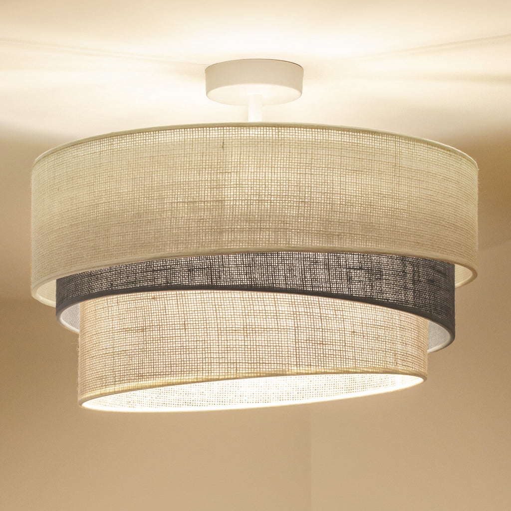 Lampa sufitowa DUOLLA YUTE TRIO 751937 szary/biały 1xE27 średn.45cm