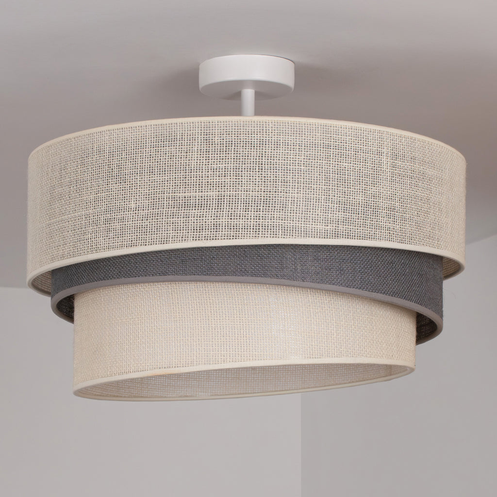 Lampa sufitowa DUOLLA YUTE TRIO 751937 szary/biały 1xE27 średn.45cm