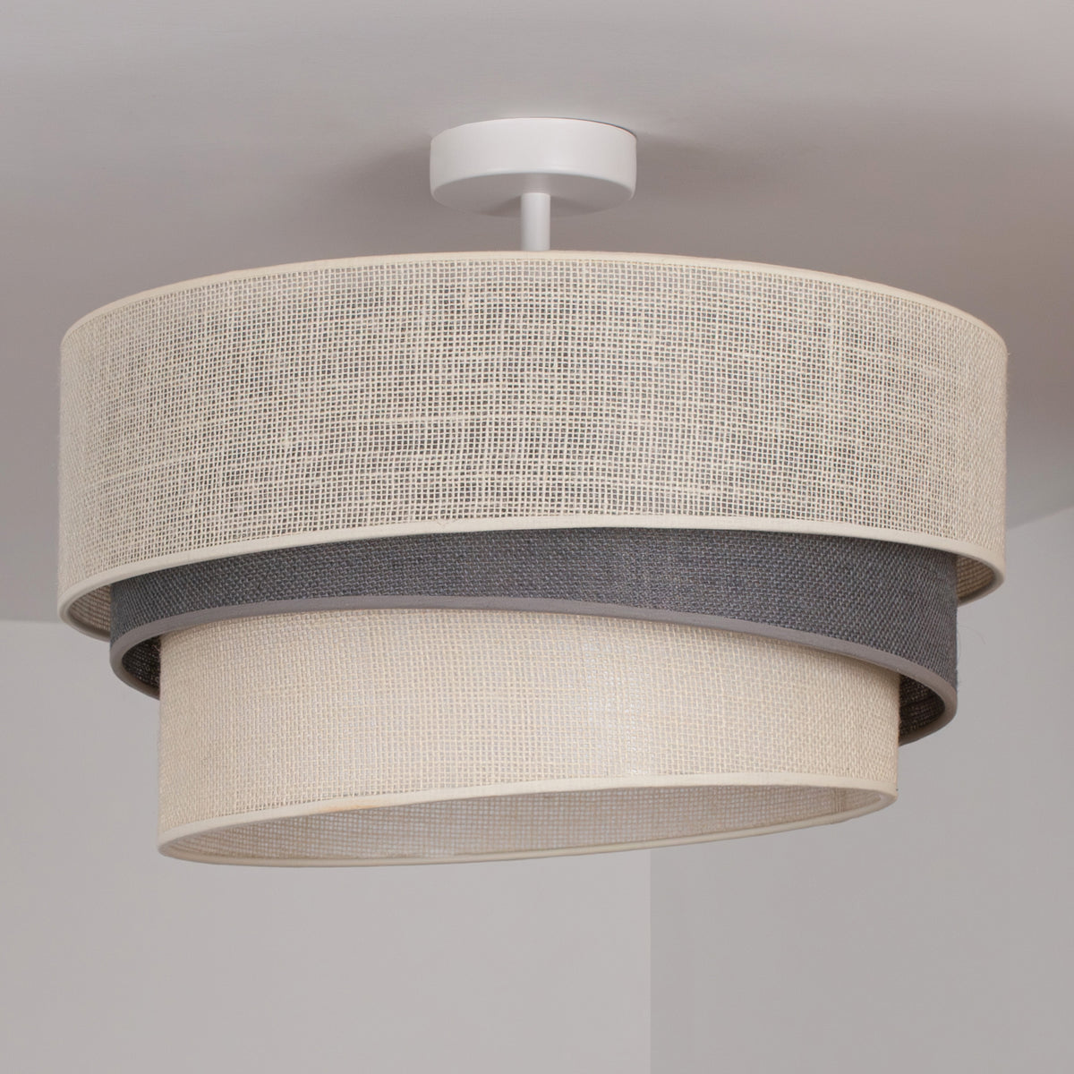 Lampa sufitowa DUOLLA YUTE TRIO 751937 szary/biały 1xE27 średn.45cm