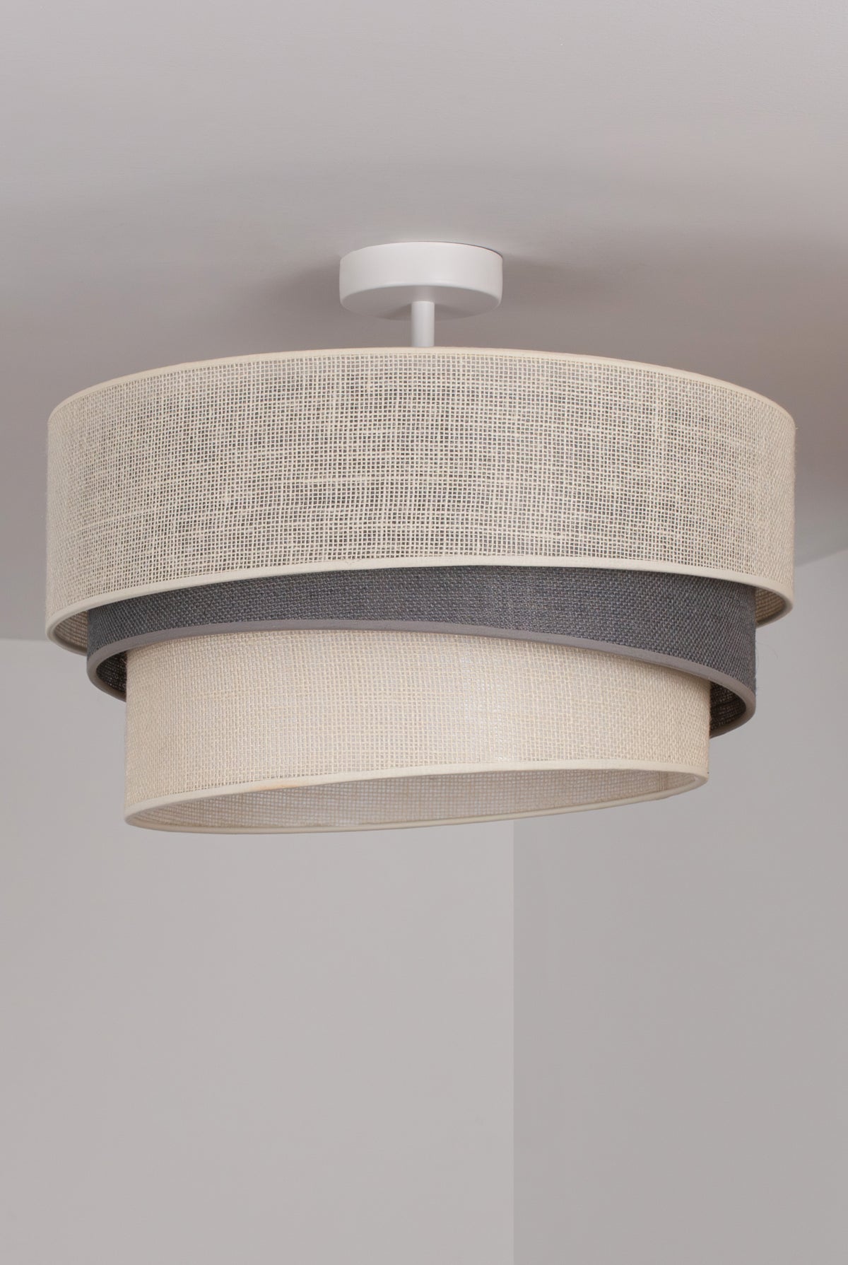 Lampa sufitowa DUOLLA YUTE TRIO 751937 szary/biały 1xE27 średn.45cm