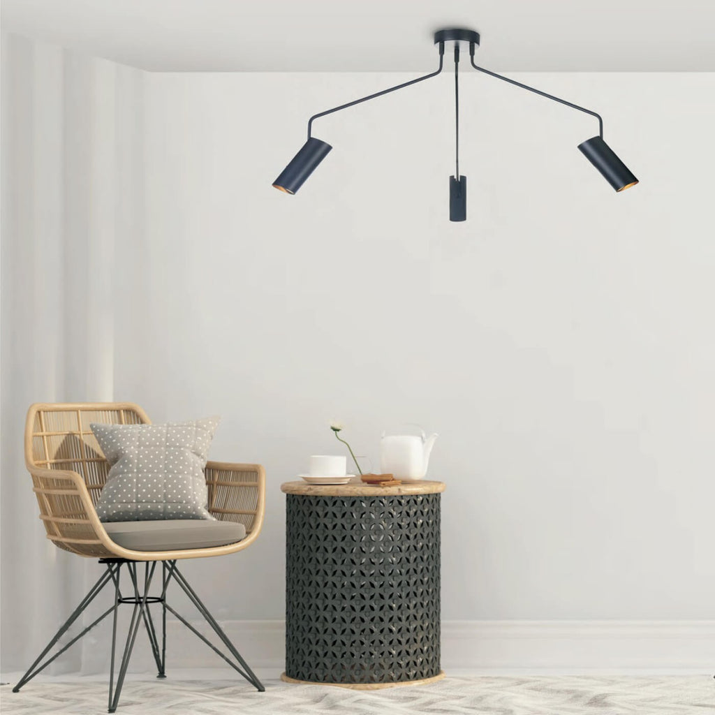 Lampa sufitowa FUTURO III, czarna, 3x35W GU10